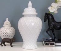 Bromley Diamond White Ginger Jar - Large