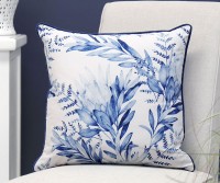 Alexandra Blue Botanical Velvet Cushion