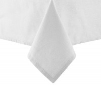 225cm Newark White Linen Look Tablecloth 6 Seater