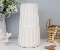 Eastbank White Fluted Vase