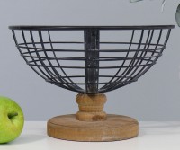 Olivetti Black Metal Fruit Bowl on Stand
