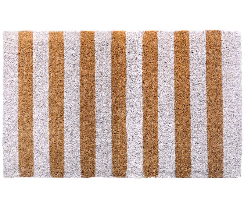 White Stripe Regular Doormat 100% Coir