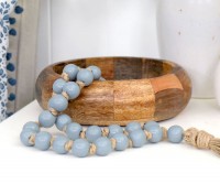 Denim Blue Bead Garland with Tassel