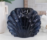Adriatic Deep Blue Scallop Vase