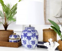 Martinique Blue Palms Lamp