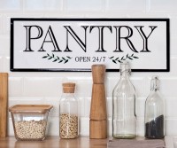 Pantry Open 24/7 Enamel Wall Sign