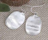 Pebble Silver Drop Earrings