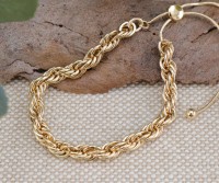 Caprice Gold Rope Chain Bracelet - Large