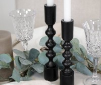 Bergen Black Metal Candlestick - Tall