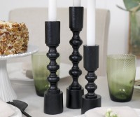 Bergen Black Metal Candlestick - Medium