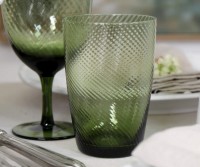 Set 4 Linette Green Glass Tumblers