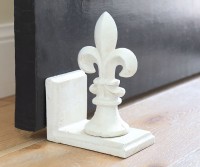 White Fleur de Lys Doorstop