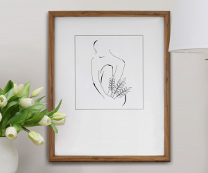 Demea Line Drawing Framed Print