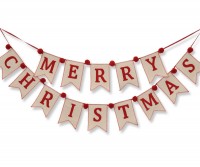 Red Merry Christmas Bunting Garland