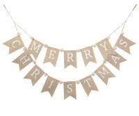 White Merry Christmas Bunting Garland