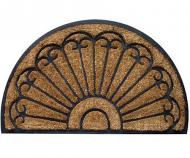 Semi-Circle Rubber & Coir Fan Doormat - Regular
