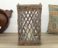 Large Rafael Square Rattan Lantern