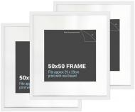 Set 3 50x50cm Square White Picture Frames