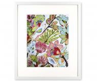 Crimson Paper Birds I Art Print Framed