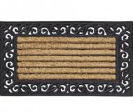 Ribbed Coir Scroll Border - Rubber Backed Doormat