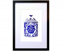 A3 Ginger Jar Print - Cassia Blue & White Framed Print