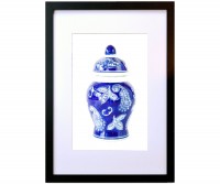 A3 Ginger Jar Print - Pascal Blue & White Framed Print