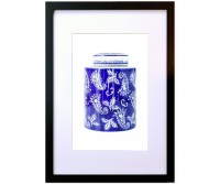 A3 Ginger Jar Print - Monaco Blue & White Framed Print