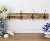 Recycled Teak 4 Hook Coat Rack