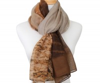Havana Banded Scarf - Warm Browns