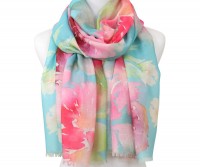 Flora Aqua & Pink Scarf
