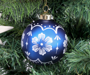 Royal Blue Floral Tree Ornament