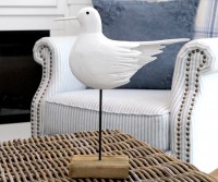 Short Saltmarsh White Bird on Stand