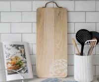 Mila Carved Wooden Board with Leather Handle