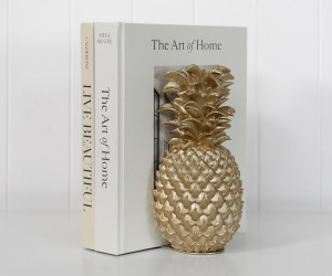 Set 2 Gold Pineapple Bookends