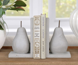 Set 2 Grey Pear Bookends