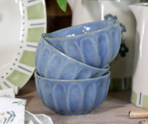 Denim Blue Fluted Bowl