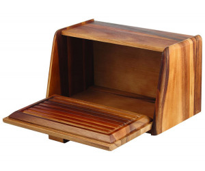 Hillcroft Acacia Wood Bread Box