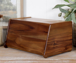 Watson Acacia Wood Bread Box