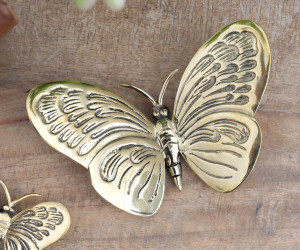 Large Monarch Brass Butterfly
