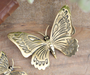 Large Ulysses Brass Butterfly