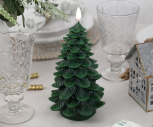 Green Flameless Christmas Tree Candle