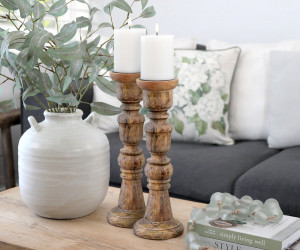 Tall Ashland Mango Wood Candle Holder