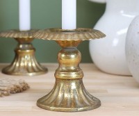 Elessa Gold Fluted Candlestick - Tall