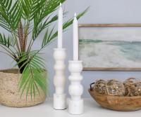 Portsea White Marble Candle Holder - Short