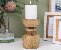 Bowen Wooden Candle Holder - Large