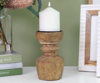 Bowen Wooden Candle Holder - Small