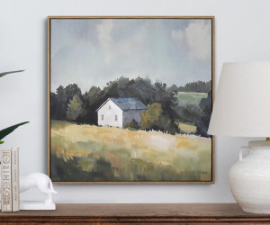 Hill Farm Landscape Canvas Painting