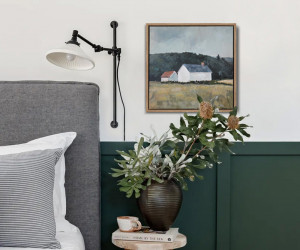 Prairie Cabins Landscape Canvas Painting