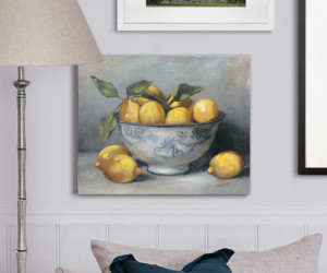 Citron Lemons in Bowl Still Life Painting