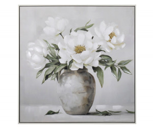 Delphine White Blooms I Canvas Painting